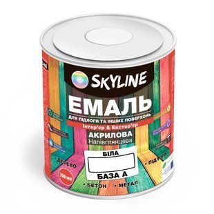 Емаль для підлоги SkyLine Білий База А 0,75 л EPКR-S-10 фото