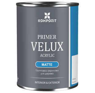 Ґрунтовка для деревини VELUX, Kompozit, Матова, Білий, 0,75 л 24137535065 фото