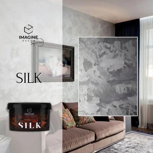 Декоративна штукатурка перламутрова Imagine Decor "Silk" мокрий шовк 1 л 447830 фото