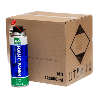 Очисник монтажної піни 12шт/500мл Rino Foam Cleaner FoamCleaner-BX2 фото