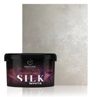 Декоративна штукатурка перламутрова Imagine Decor "Silk White" мокрий шовк 1 л 447833 фото